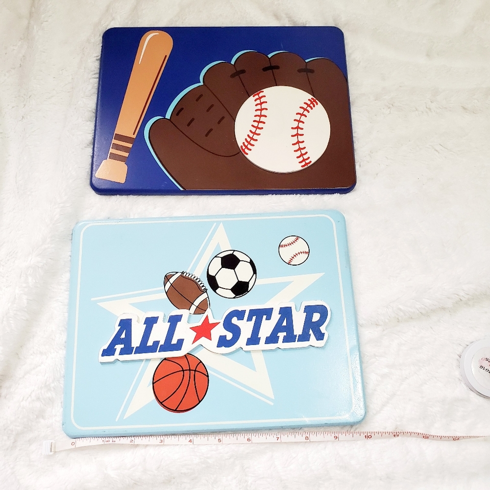 Set Of 2 Baseball Sports Wall Decor wooden…